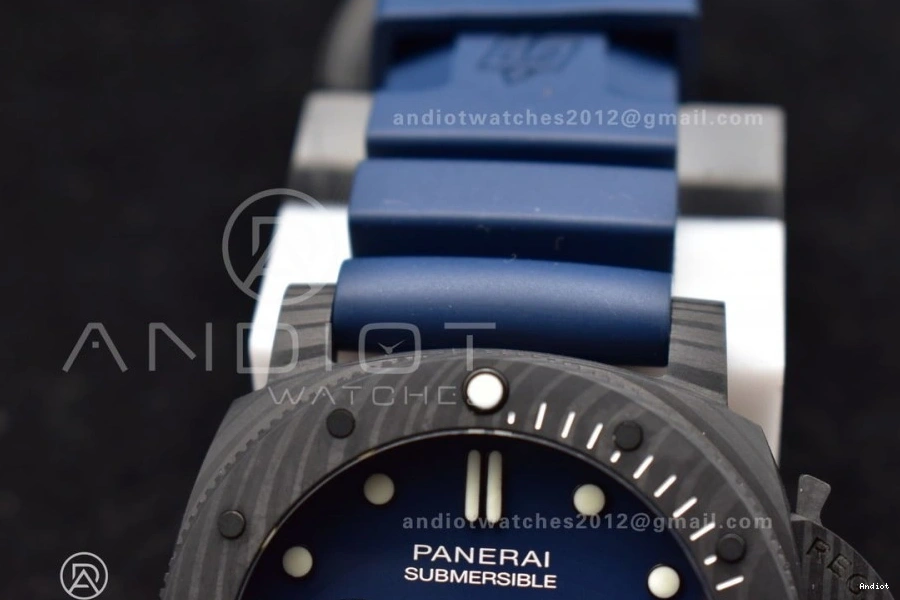 1:1 Blue PAM1232 on Rubber P900 Blue Edition W Best Dial Carbotech SBF Strap 1203